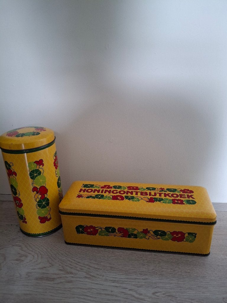 Vintage Verkade Beschuitblik en Blik voor ontbijtkoek, Verzamelen, Blikken, Ophalen of Verzenden, Gebruikt, Overige, Verkade