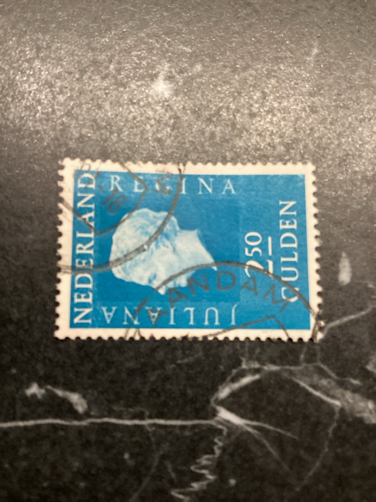 Nederlandse postzegel Juliana Regina 2.50 Gulden Zaandam, Postzegels en Munten, Ophalen of Verzenden, Na 1940, Gestempeld