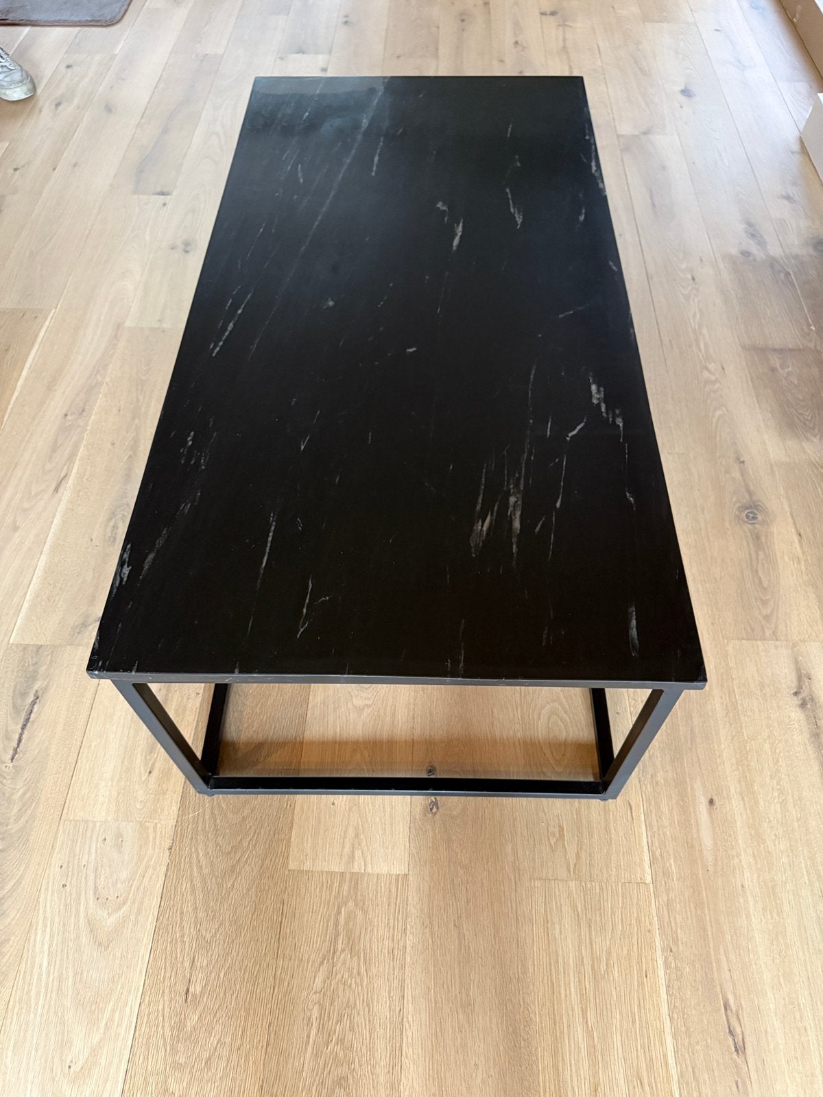 Salontafel zwart marmer (rechthoekig), Huis en Inrichting, Ophalen, 100 tot 150 cm, 50 tot 100 cm, Zo goed als nieuw
