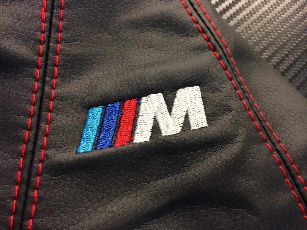 PowerParts pookzak BMW M logo wit rood zwart stiksel, Auto diversen, Tuning en Styling, Ophalen of Verzenden