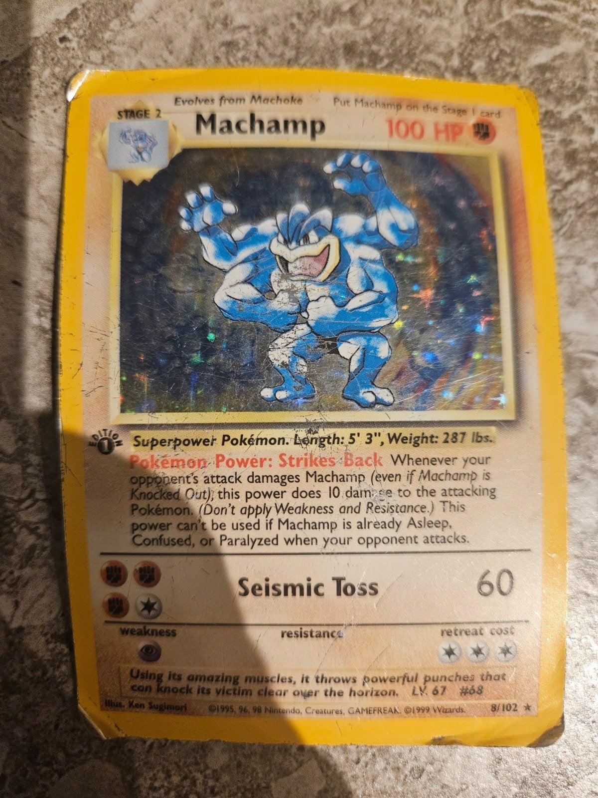Pokemonkaart, 1e edition Machamp, Ophalen of Verzenden