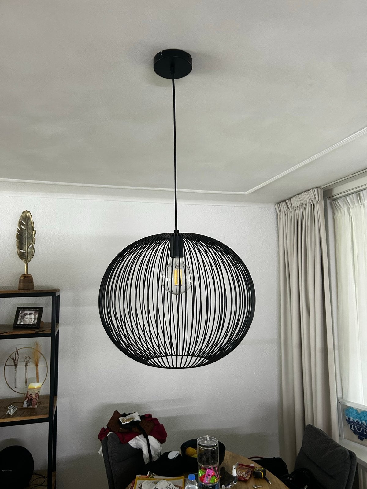 GAMMA Hanglamp Nikki Zwart Ø44 cm, Huis en Inrichting, Ophalen, E27 (groot), Zo goed als nieuw, Metaal