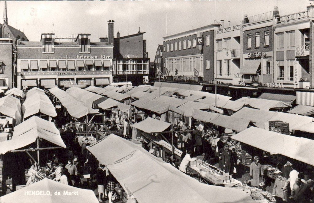 Hengelo, de Markt, 1970, Ophalen of Verzenden, Voor 1920, Overijssel