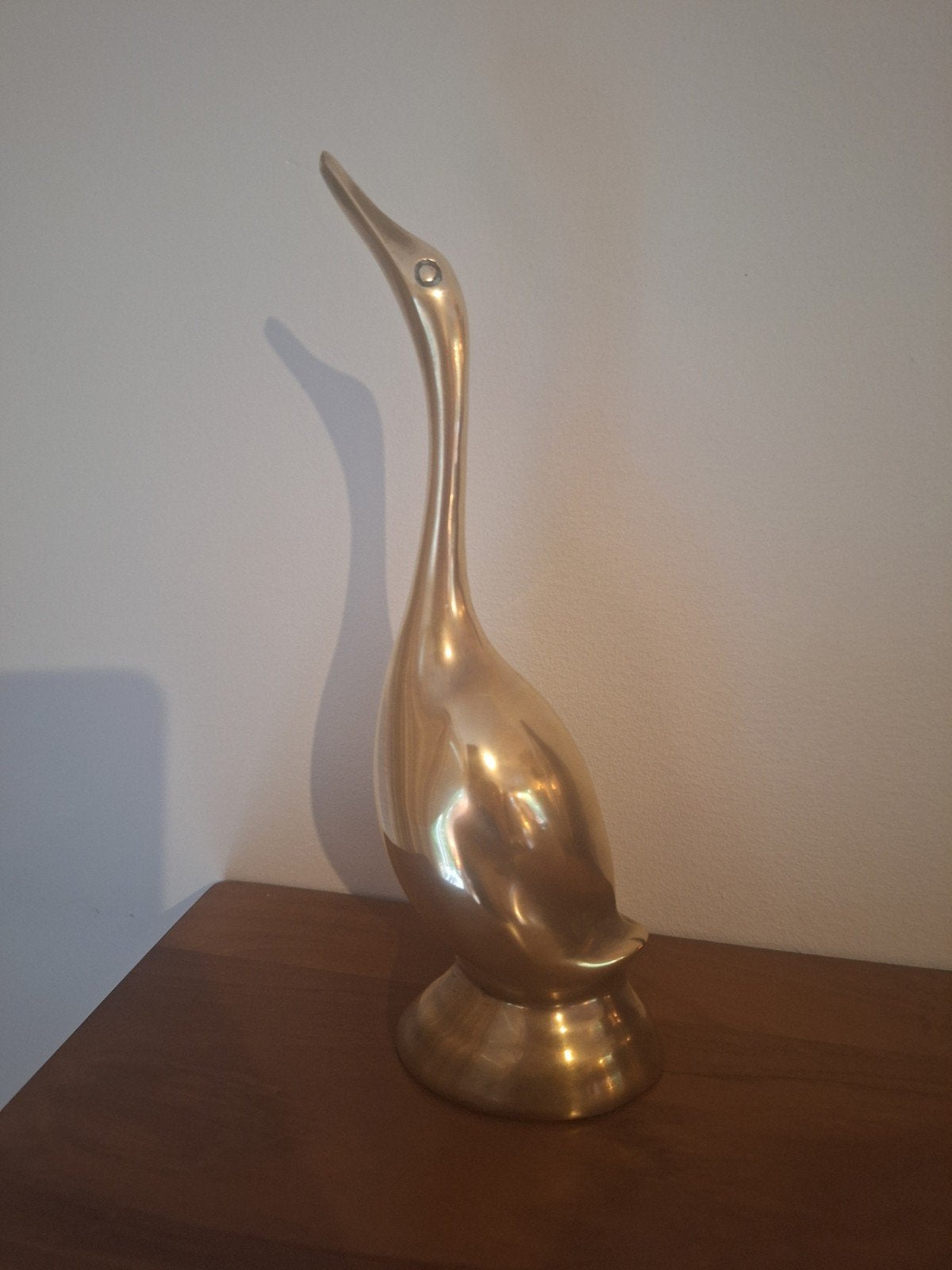 Vintage messing kraanvogel beeld - 22 cm hoog, Ophalen of Verzenden