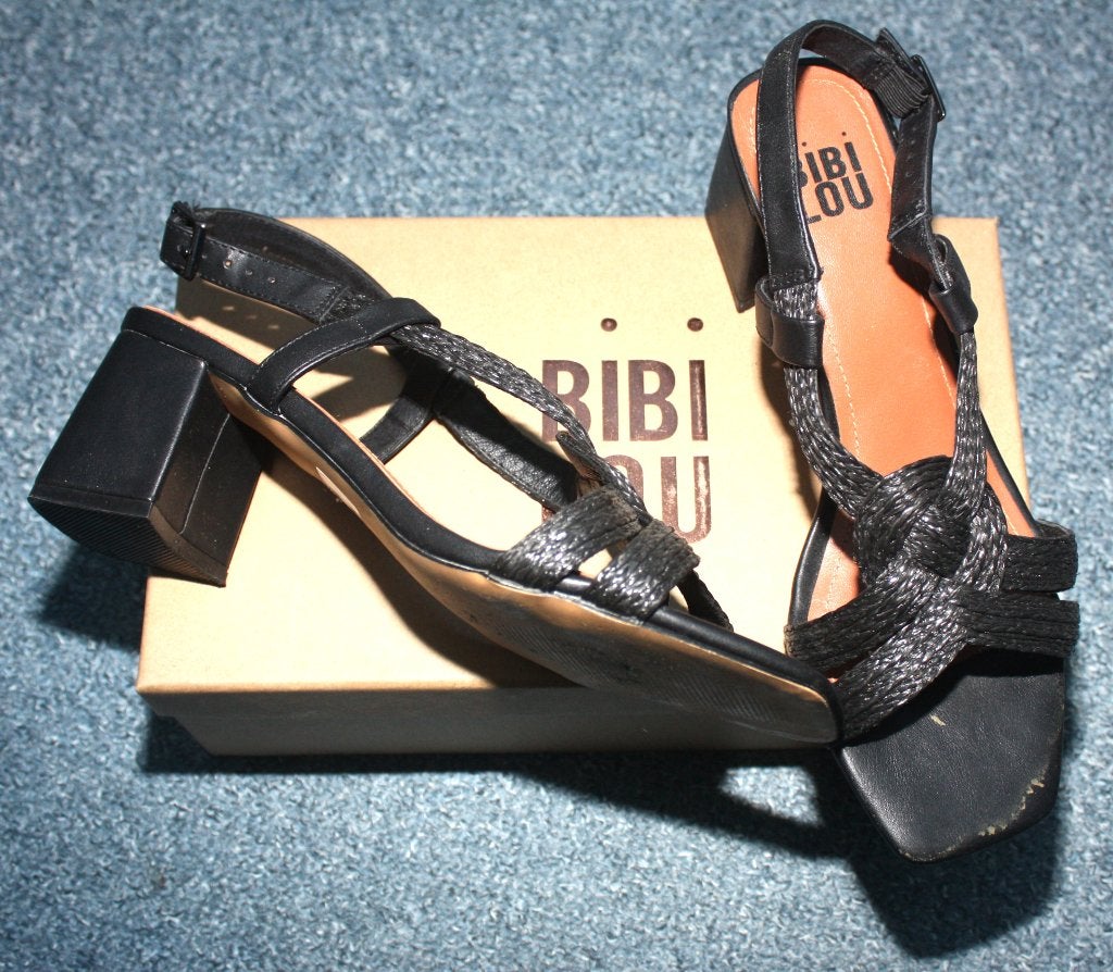 Bibi Lou zwarte sandalen mt 40 zgan, Zwart, Bibi Lou, Zo goed als nieuw, Sandalen of Muiltjes