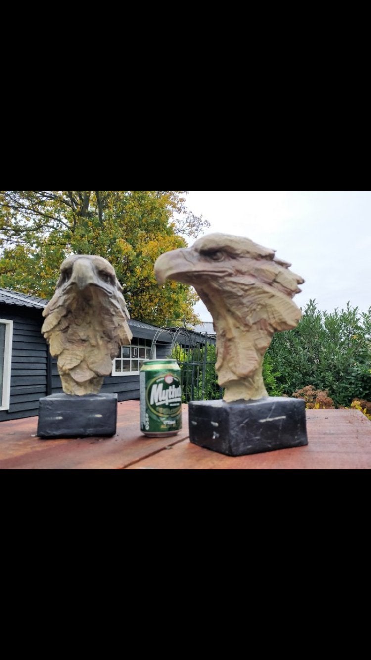 2  polyresin arend, adelaar, roofvogel koppen, Verzamelen, Ophalen of Verzenden, Zo goed als nieuw, Dier