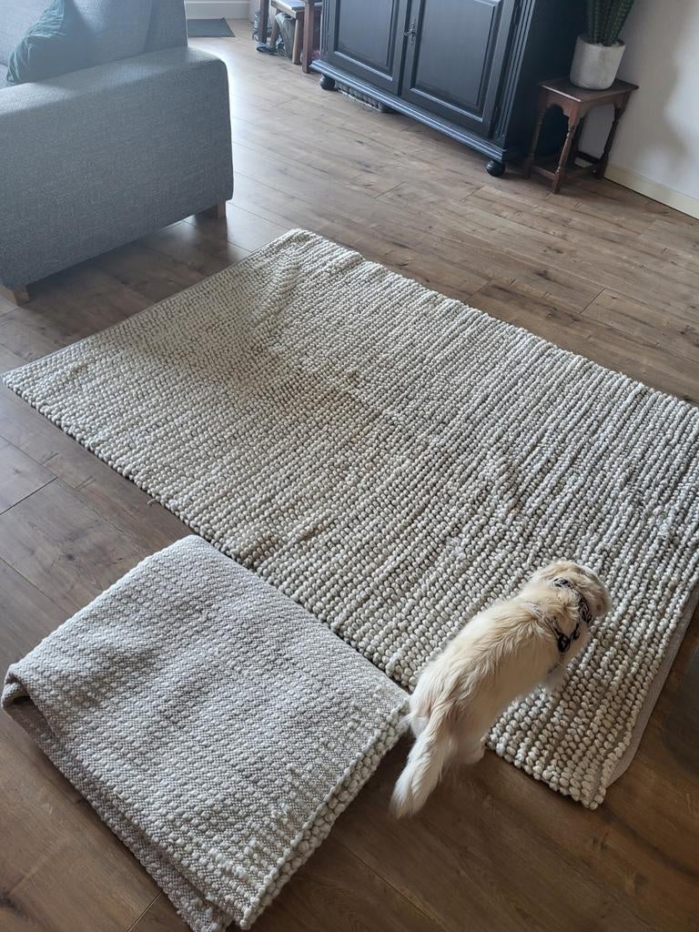 2 kleden van Action, afmeting 130x180 cm, Huis en Inrichting, Ophalen, Gebruikt, 100 tot 150 cm, Beige