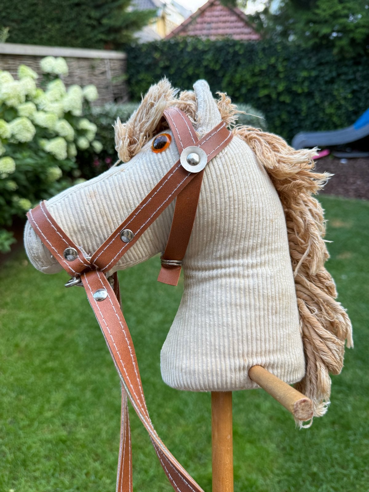Houten stokpaardje met teugels, Ophalen, Gebruikt, Jongen of Meisje