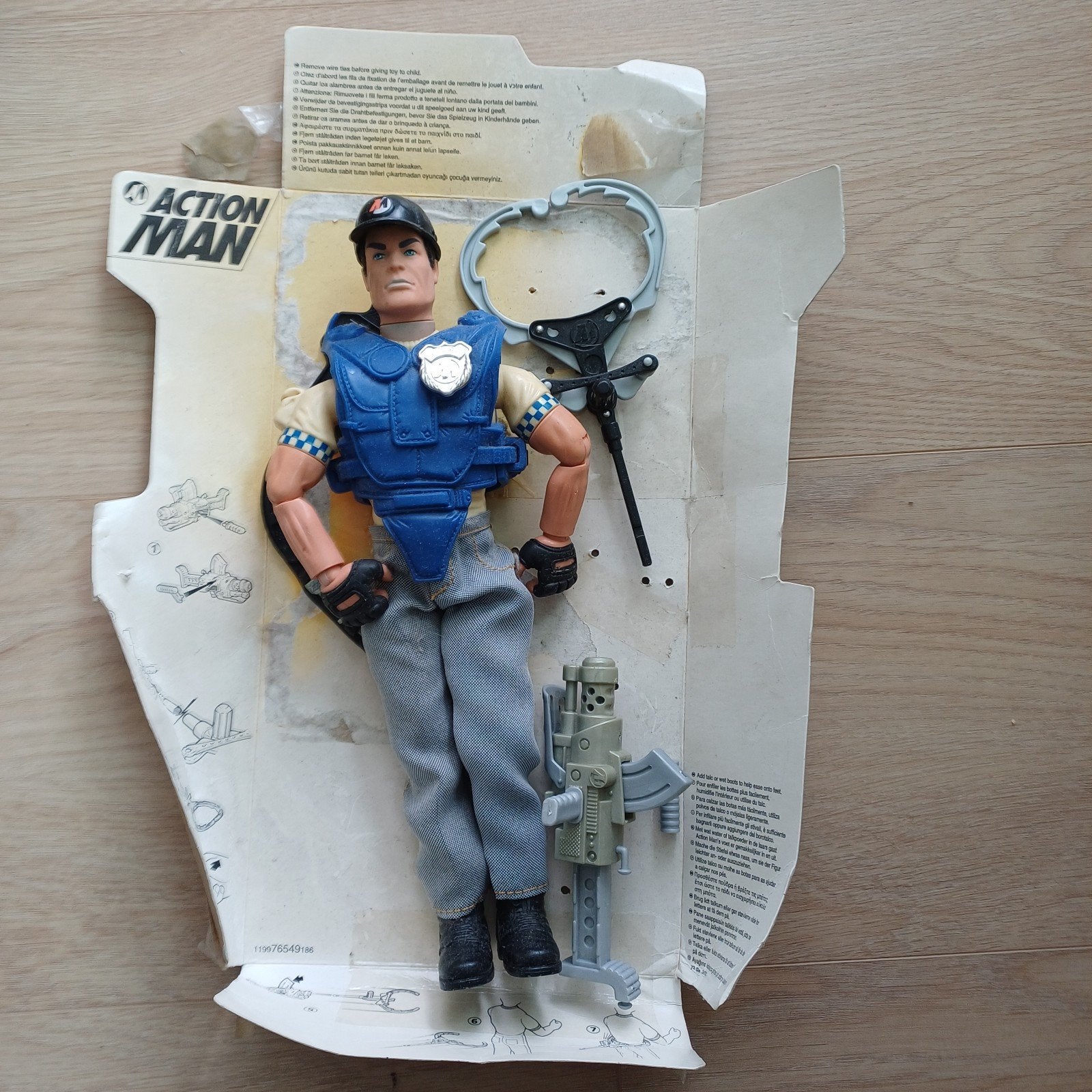 Vintage Action Man Politie Agent Figuur met Accessoires, Kinderen en Baby's, Speelgoed | Actiefiguren, Ophalen, Zo goed als nieuw