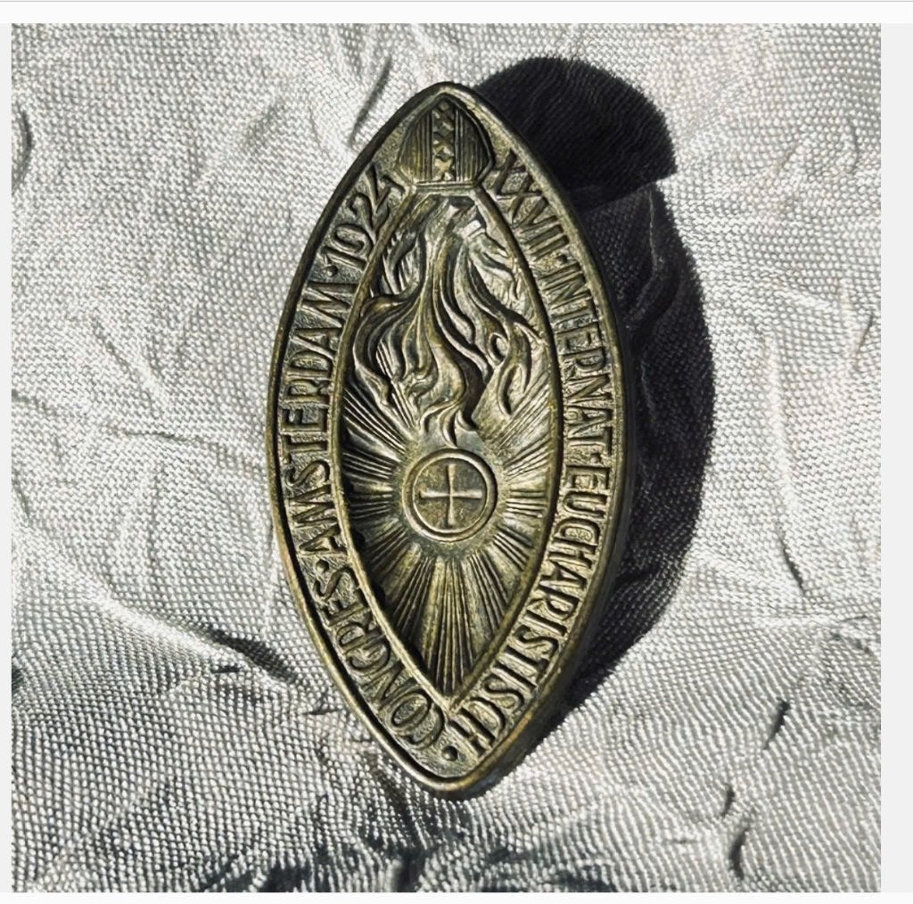 1924 Religie speld XXVIIe Int. Eucharistie Congres Amsterdam, Ophalen of Verzenden