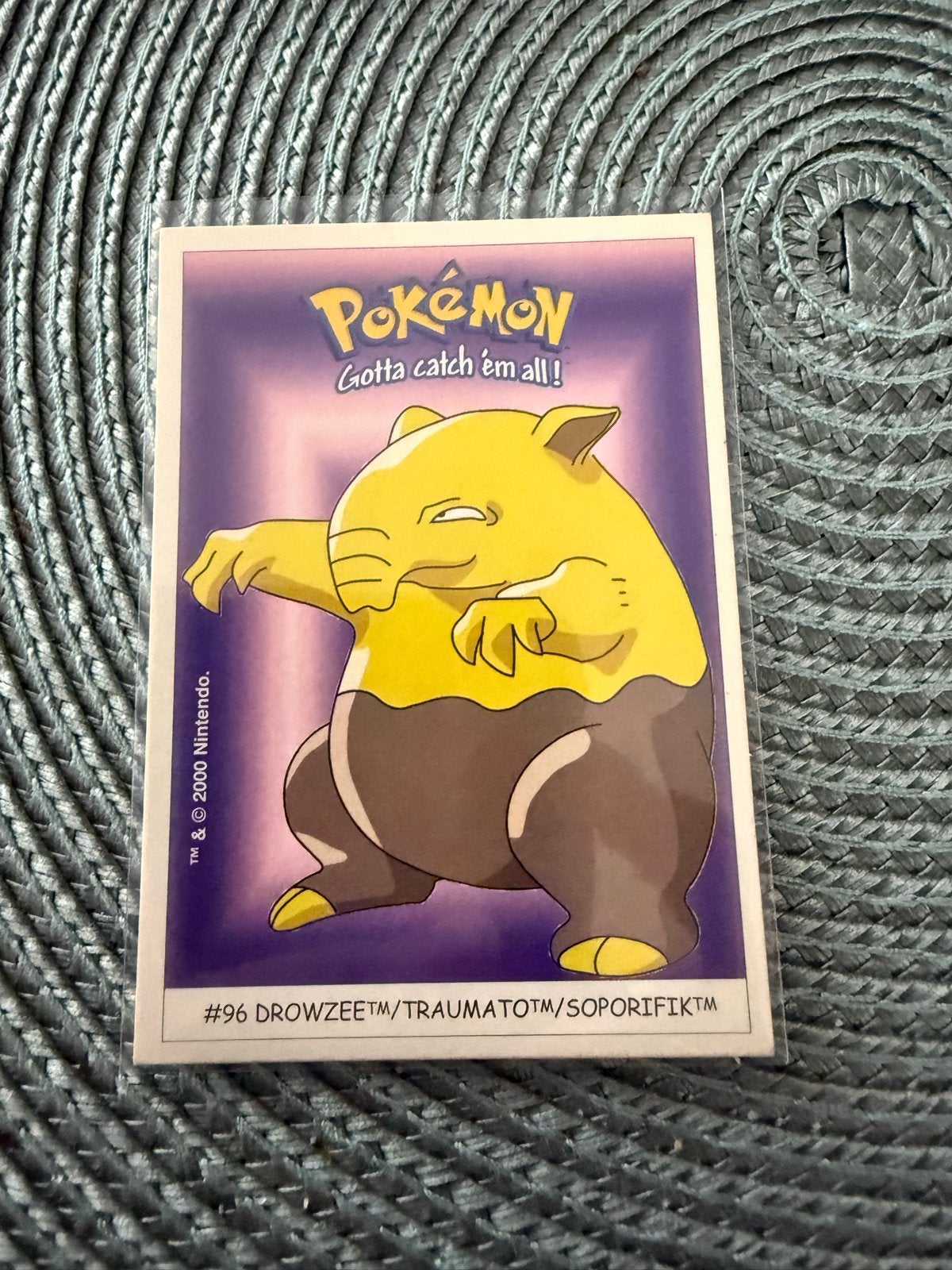 Drowzee Pokémon Dunkin Boomer Sticker/Kaart, Ophalen of Verzenden, Gebruikt, Losse kaart
