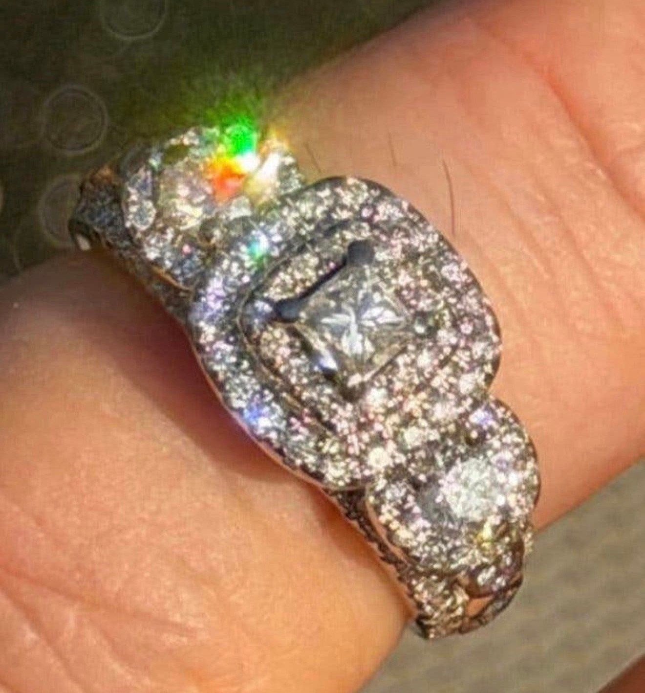 Gouden ring 111 natuurlijke diamanten 1.25ct en certificaat!, Nieuw, Ophalen of Verzenden, Kleiner dan 17, Met edelsteen