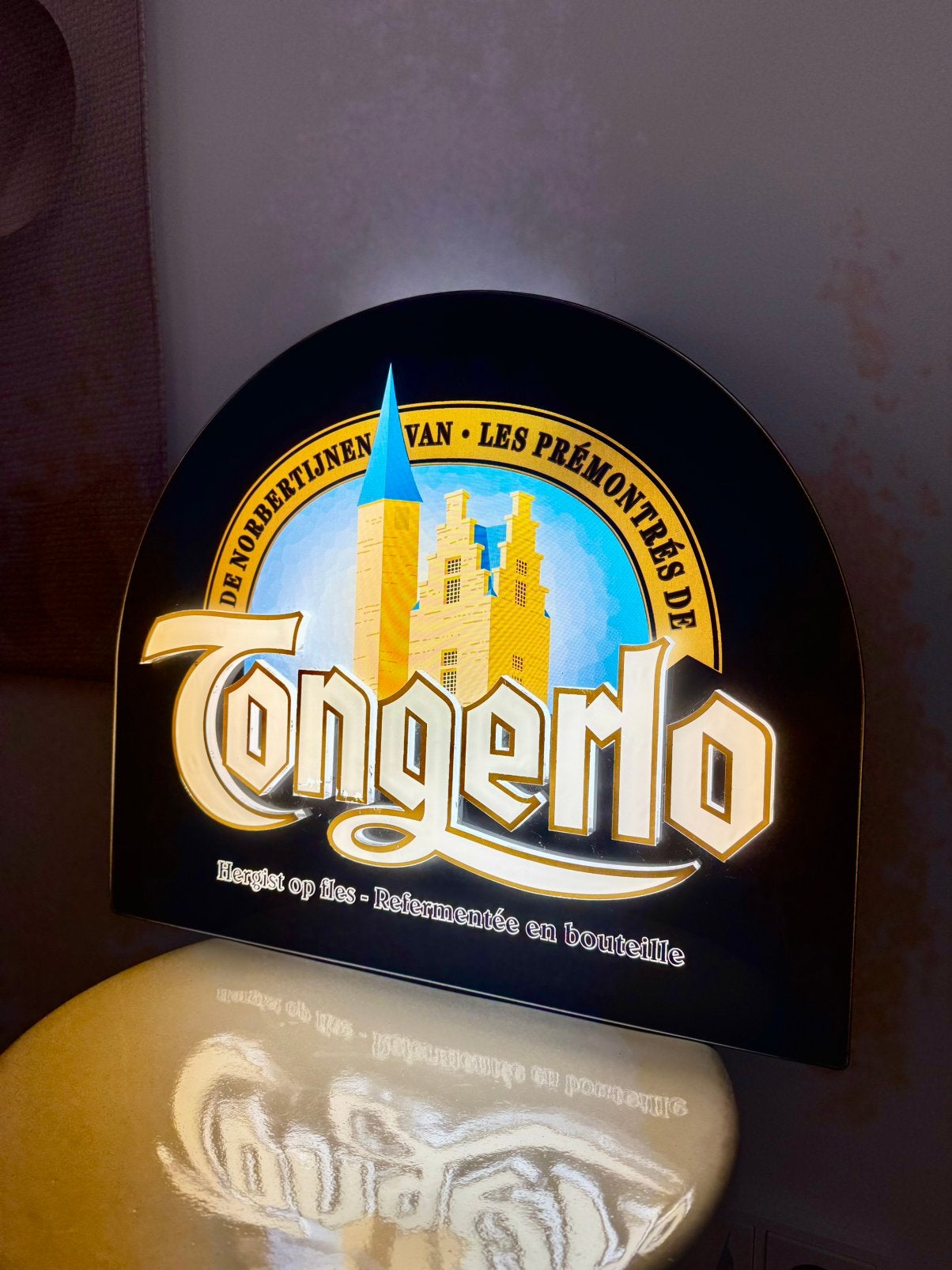 Tongerlo Bier lichtbak vintage reclame bord, Ophalen of Verzenden, Zo goed als nieuw, Lichtbak of (neon) lamp