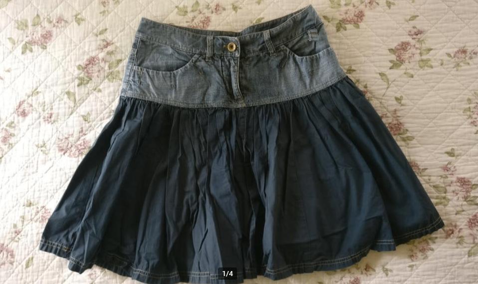 Mexx rokje met spijkerstof en petrol katoenen stof. Maat: 38, Kleding | Dames, Rokken, Maat 38/40 (M), Mexx, Blauw, Ophalen of Verzenden
