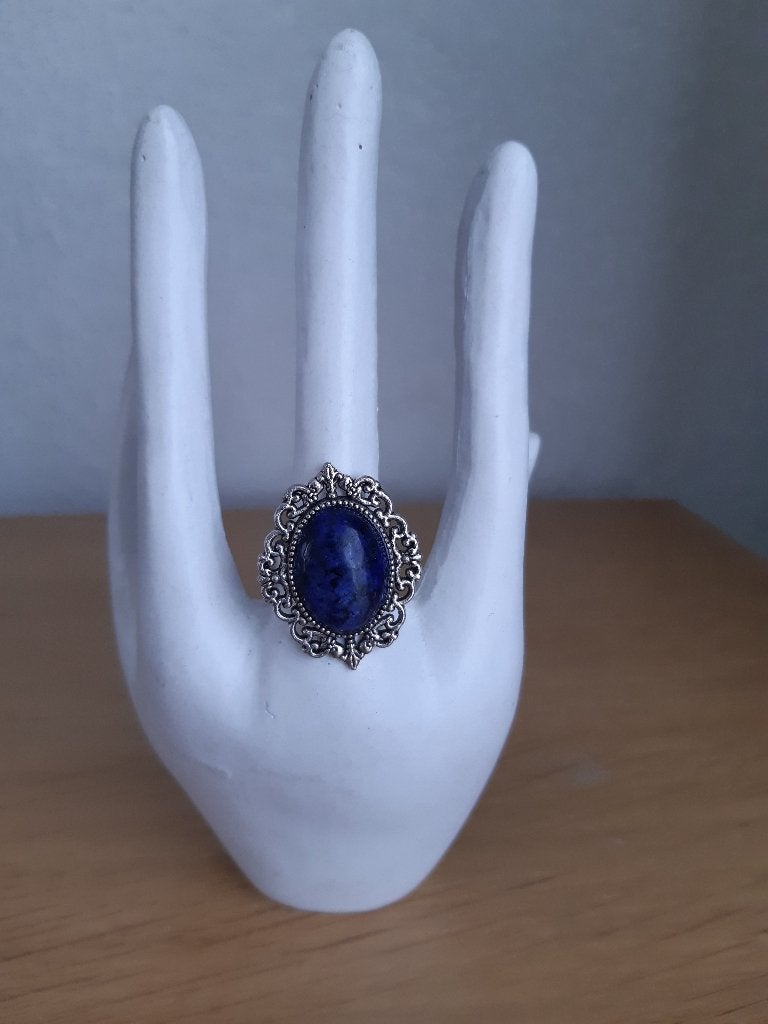 Lapis lazuli ring., Blauw, 19 tot 20, Nieuw, Ophalen of Verzenden