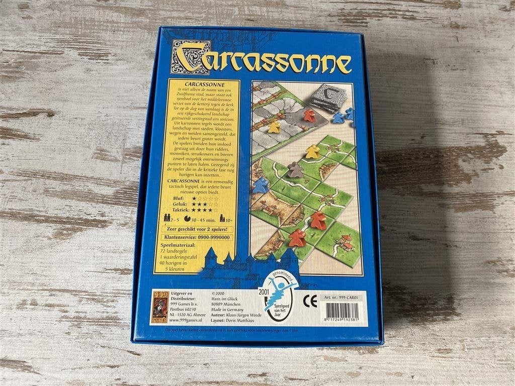 Carcassonne basisspel blauwe doos 999 games [s242], Verzenden, Zo goed als nieuw