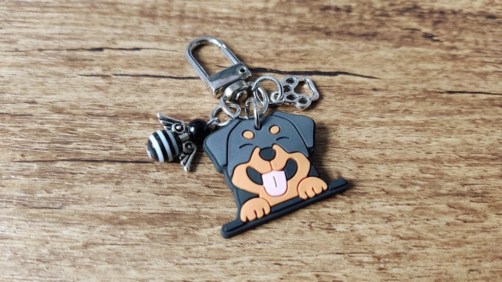 Hanger Rottweiler PVC klein met beschermengeltje, Verzenden, Nieuw, Overige kleuren, Handtas