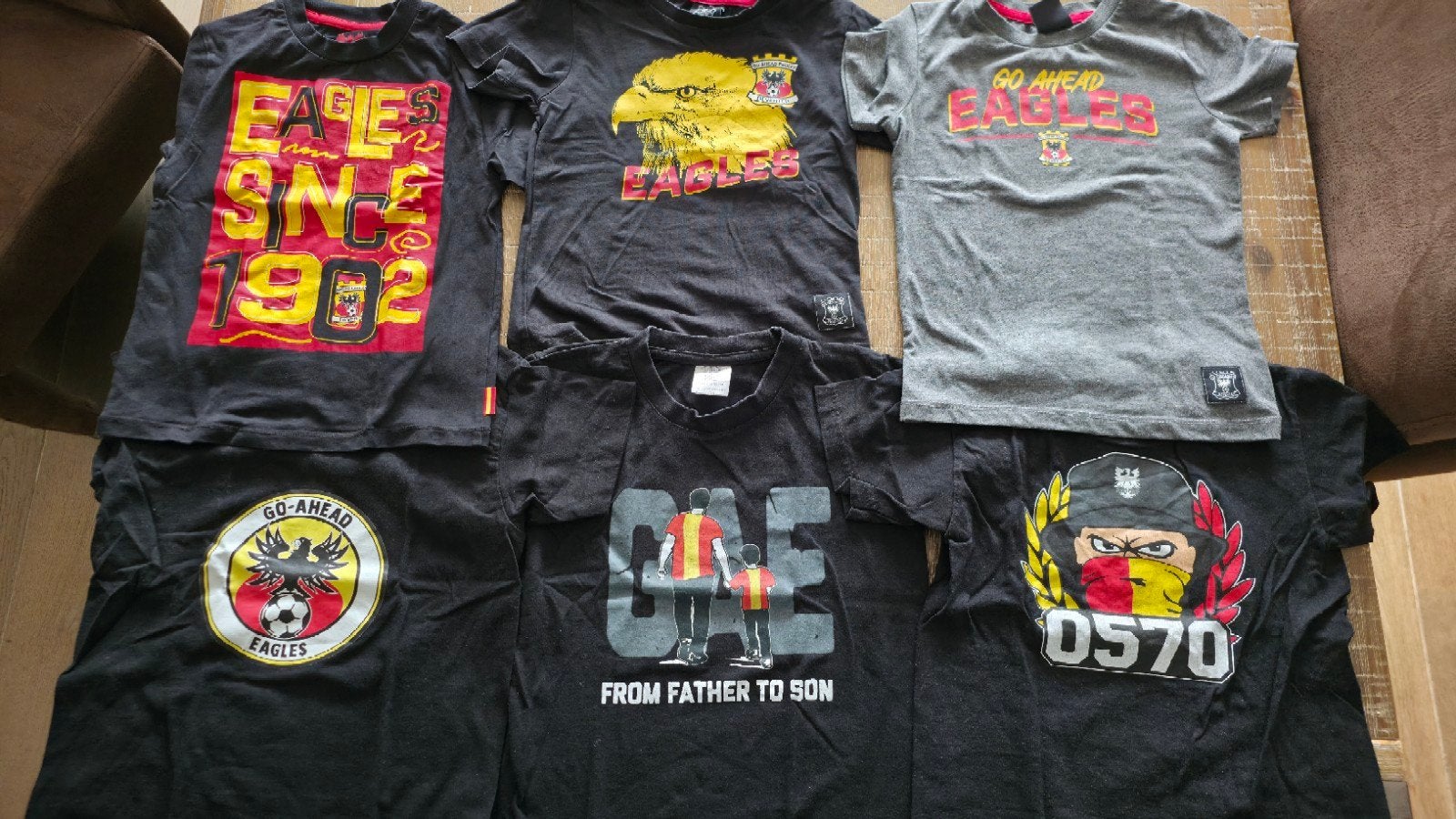 6x Go Ahead Eagles Shirt, Maat 116, Maat XS of kleiner, Ophalen of Verzenden, Gebruikt, Shirt