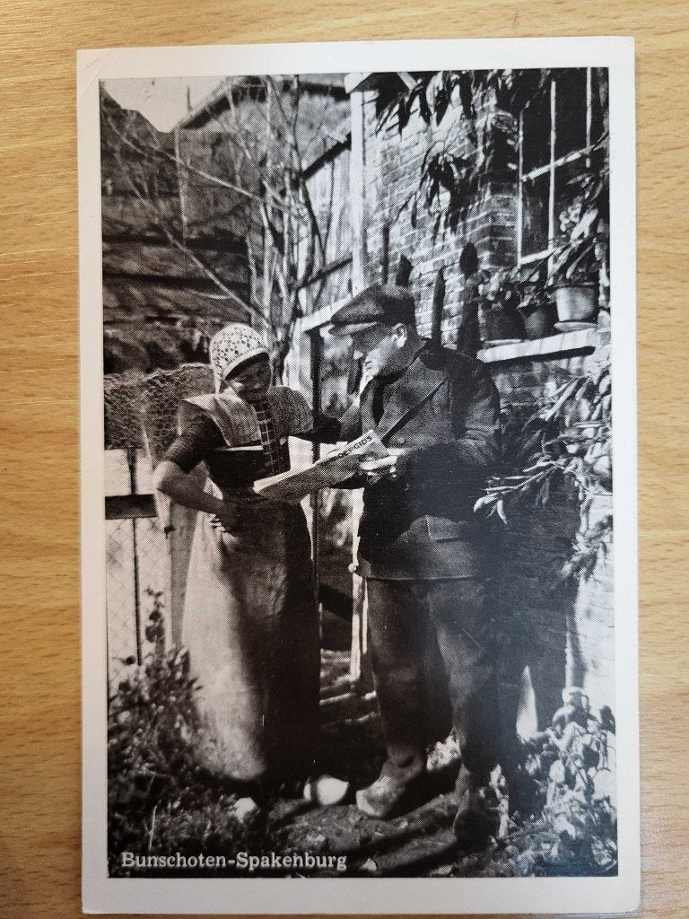 ansicht BUNSCHOTEN spakenburg klederdracht visser 1957, Verzenden, Voor 1920, Utrecht
