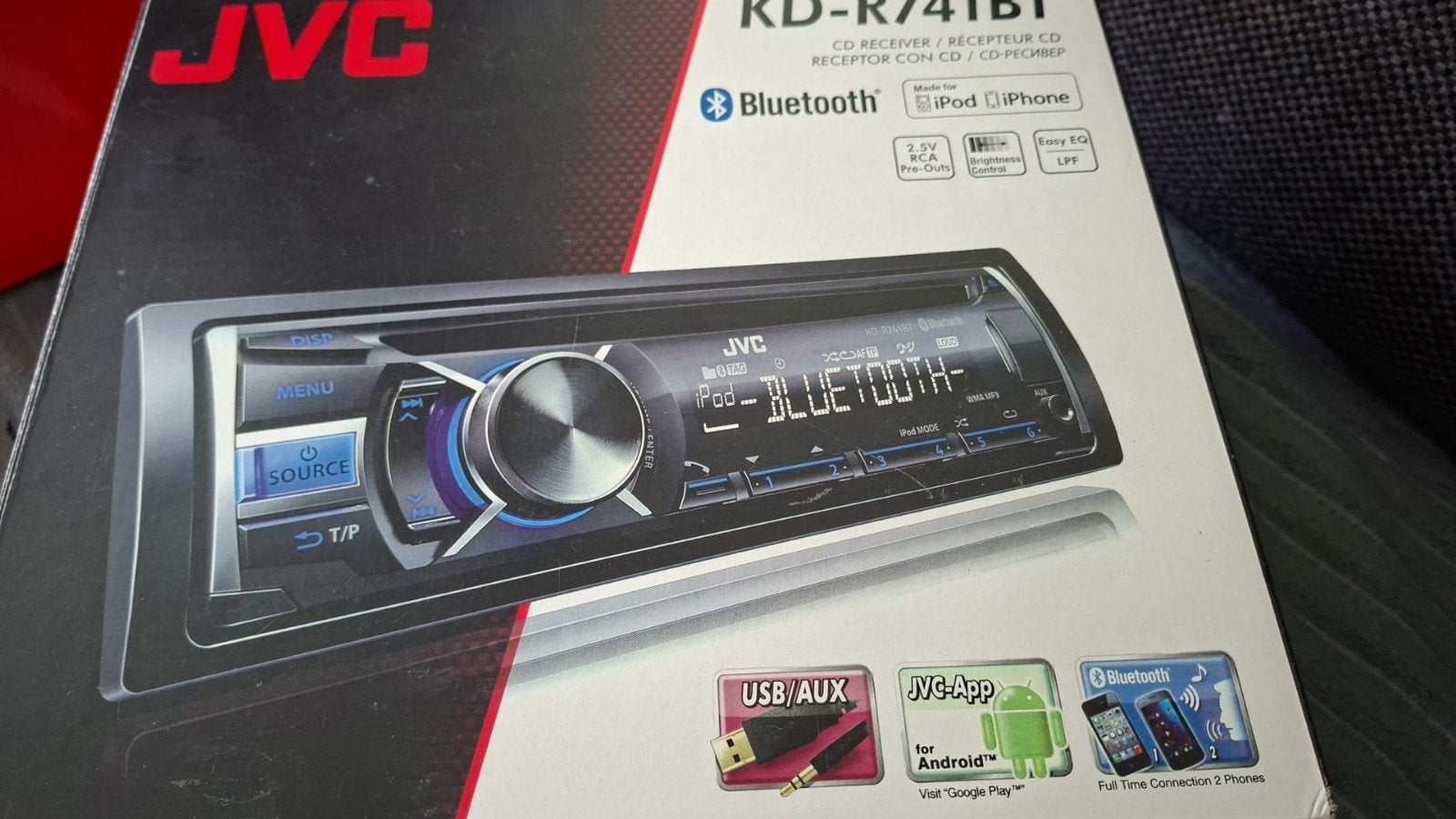 JVC KD-R741BT CD-ontvanger met Bluetooth, Ophalen of Verzenden, Nieuw
