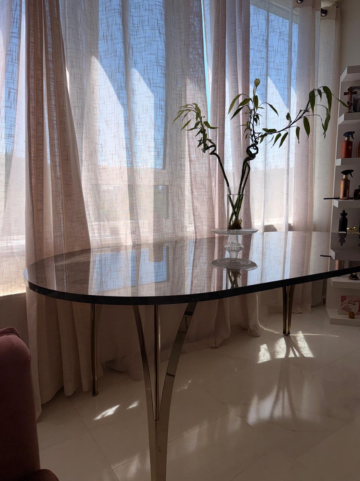 Luxe eettafel te koop Luxe uitstraling gekocht bij bellona, Ophalen, 200 cm of meer, Zo goed als nieuw, 25 tot 50 cm