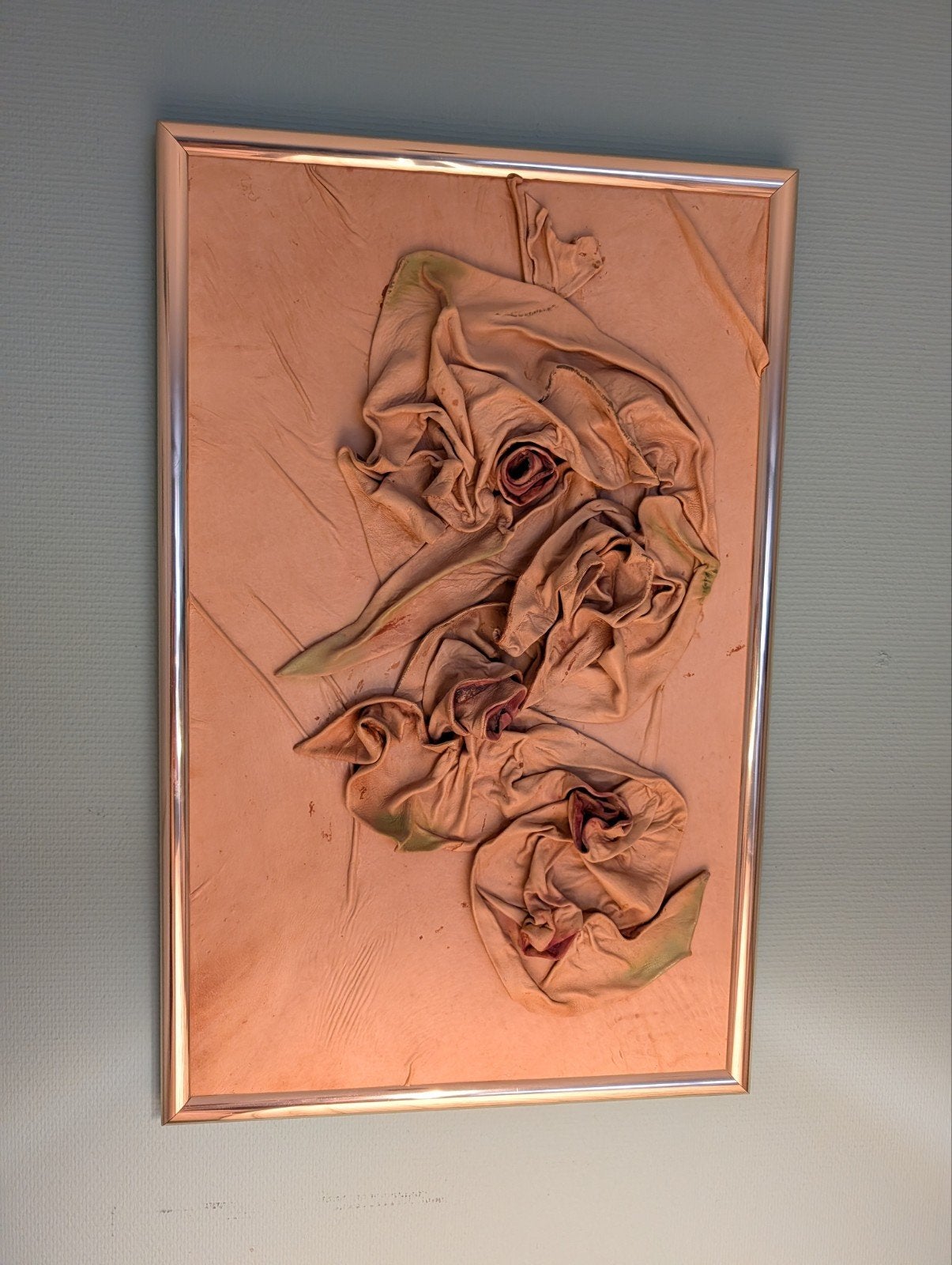 Uniek 3D Kunstwerk: Leer Reliëf in Lijst, Ophalen