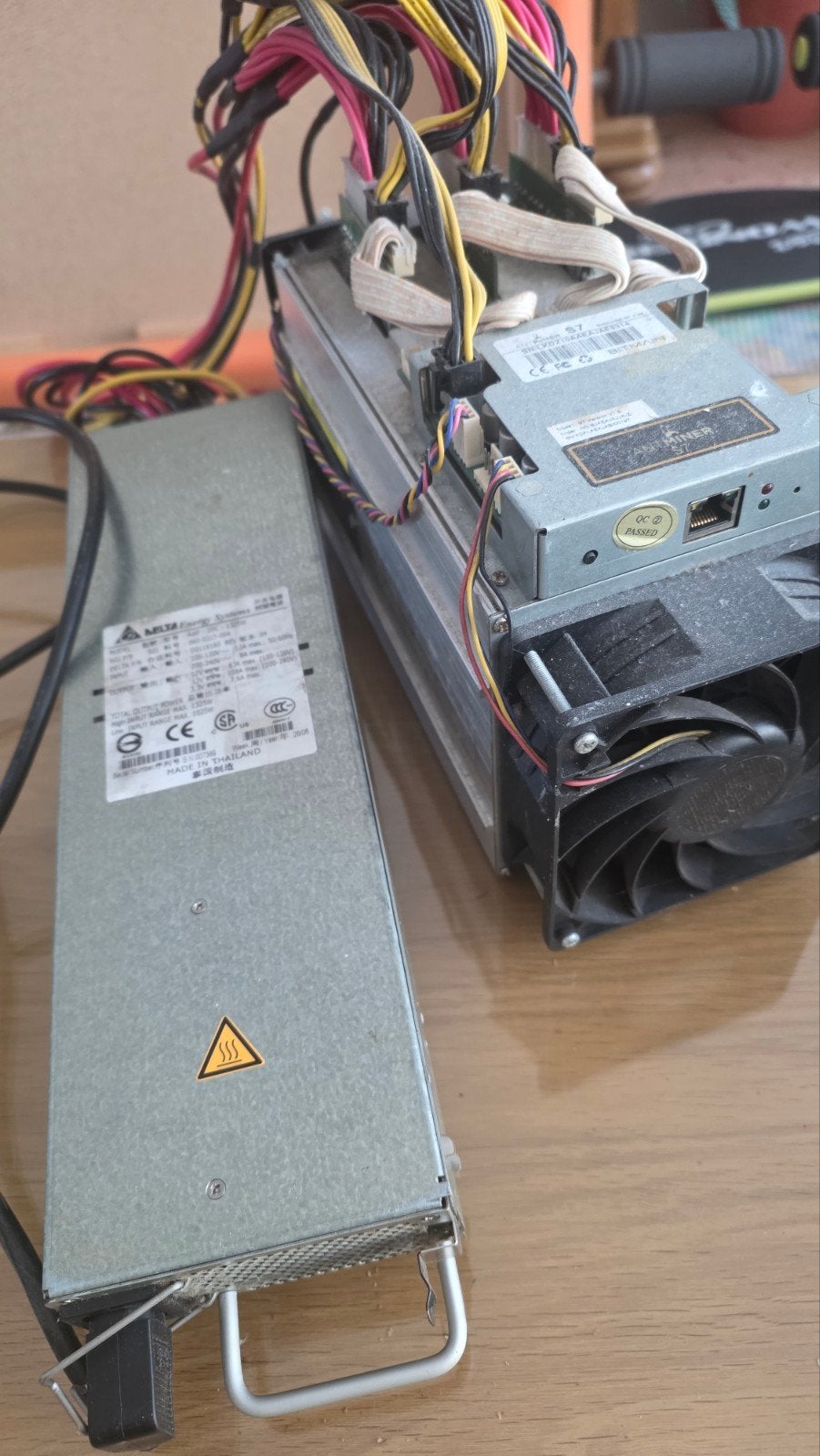 Antminer S7 Bitcoin Miner met Voeding, Ophalen of Verzenden, Gebruikt