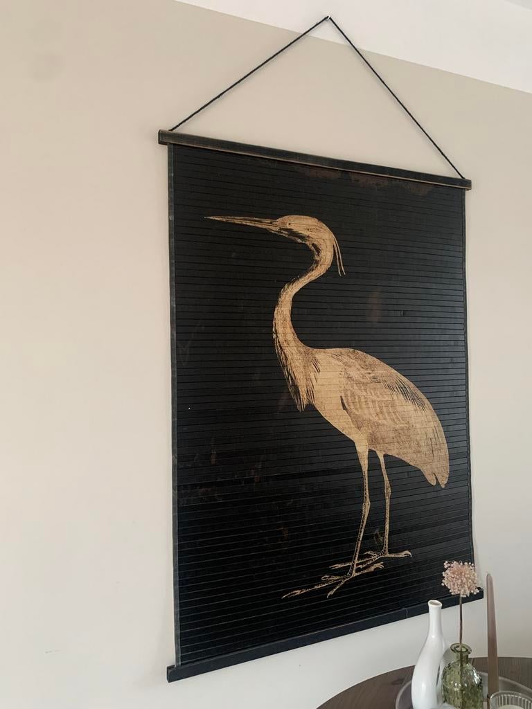 Wanddecoratie kraanvogel, Huis en Inrichting, Ophalen, Zo goed als nieuw