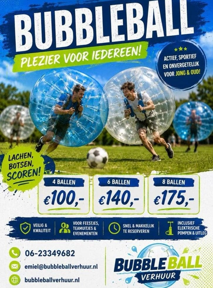 Bubble Ball te huur, Ophalen, Zo goed als nieuw, Overige