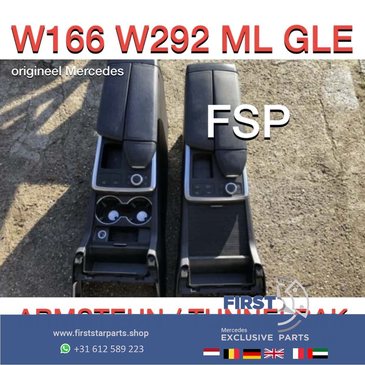 W166 ML GLE W292 Coupé armsteun tunnelbak interieur zwart le, Auto-onderdelen, Gebruikt, -, Ophalen of Verzenden, -