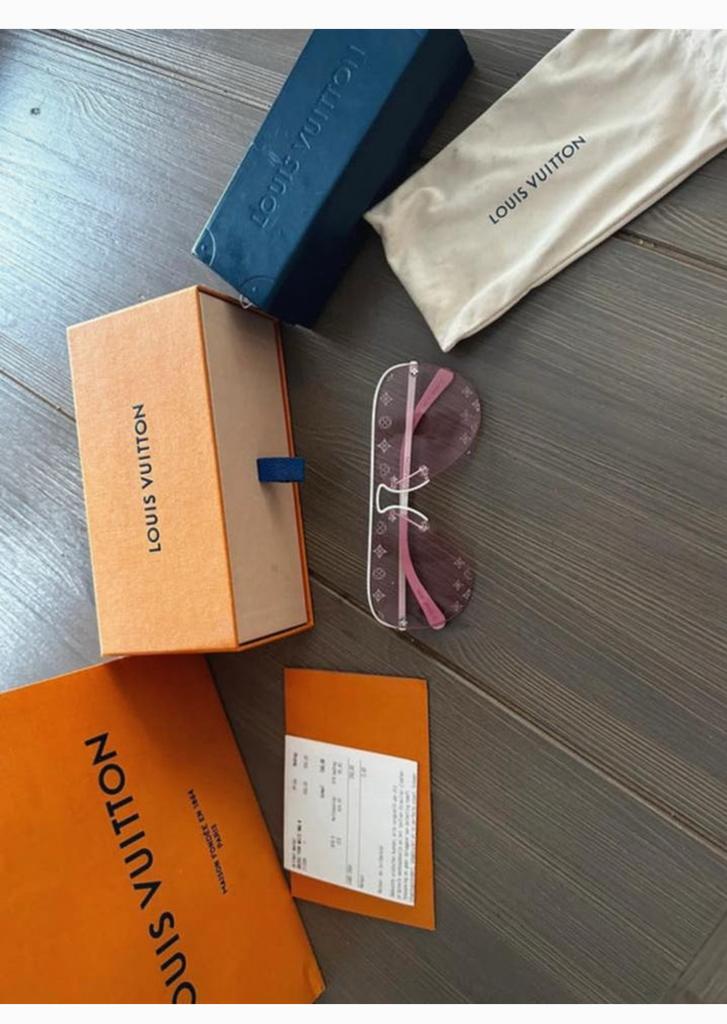 Louis Vuitton Zonnebril - Roze/Wit met Originele Doos, Overige merken, Zonnebril, Ophalen of Verzenden, Zo goed als nieuw