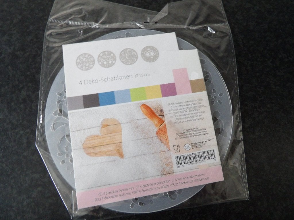nieuw pakje met 4 sjablonen 15 cm, Ophalen of Verzenden, Nieuw, Taarten, Versiering