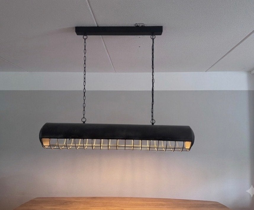 Industriële Hanglamp Zwart - Stoere Verlichting, Ophalen, Zo goed als nieuw, Metaal, Overige fittingen