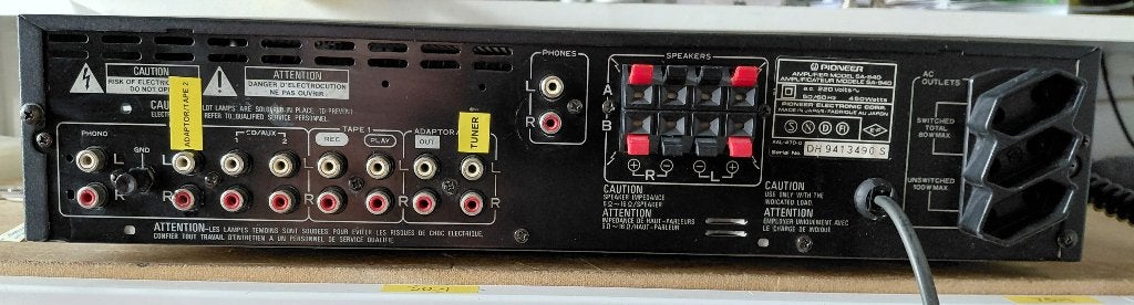 Pioneer SA-940 Versterker, Audio, Tv en Foto, Versterkers en Receivers, Gebruikt, Ophalen of Verzenden, 60 tot 120 watt, Pioneer
