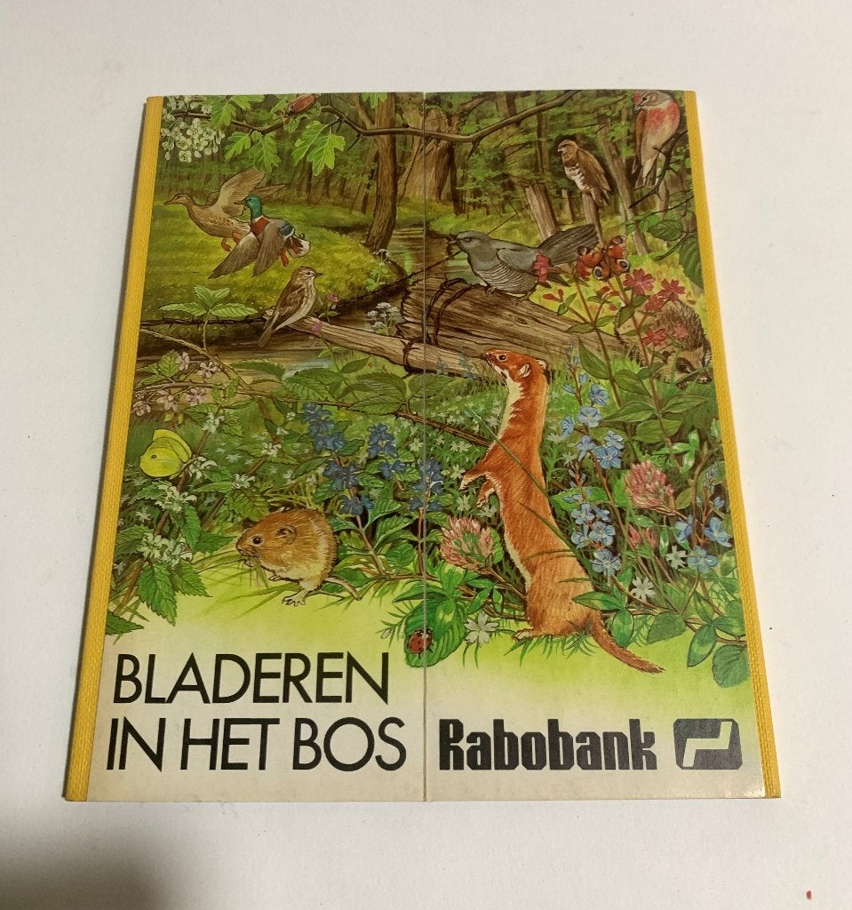 Vintage Kartonboekje Bladeren in het bos - Rabobank uitgave