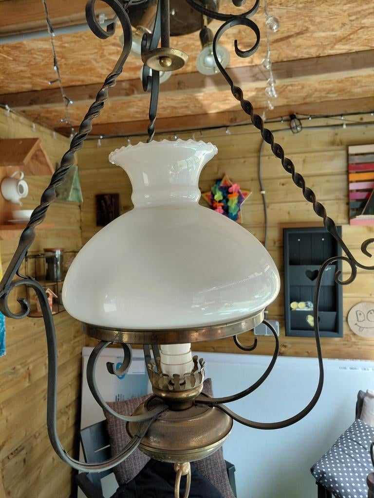 Mooie antieke olie lamp., Ophalen of Verzenden
