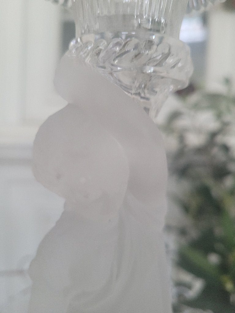 Set bijna antieke glazen kandelaars Val St Lambert, Ophalen of Verzenden, Glas