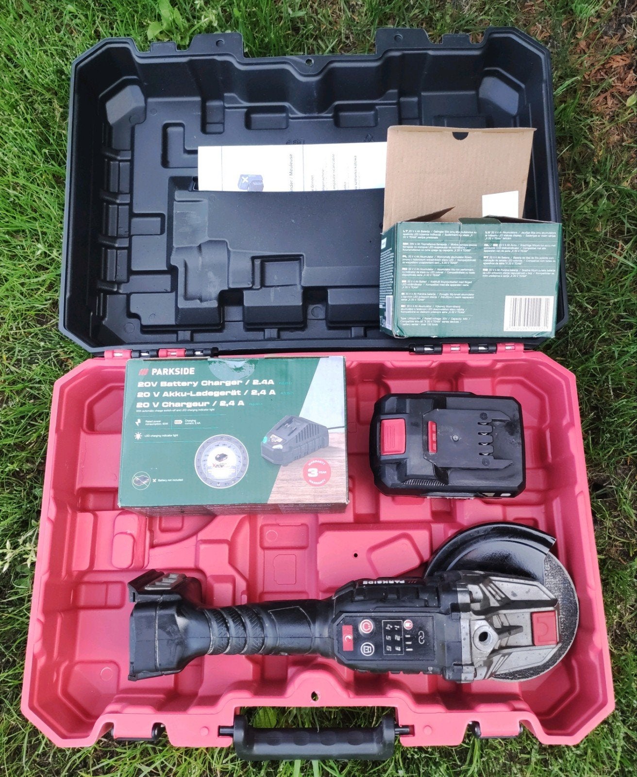 Haakse Slijper 20V met Accu / Oplader - Parkside Performance, Ophalen of Verzenden, Gebruikt