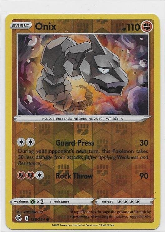 Fusion Strike,  Onix [reverse] 138/264, Ophalen of Verzenden, Nieuw, Losse kaart
