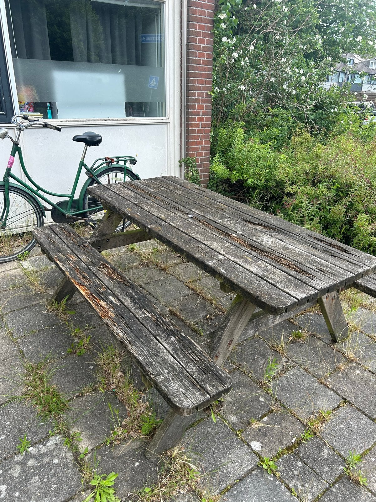 Gratis op te halen: picknickbank, Ophalen, Gebruikt, Rechthoekig, Hout