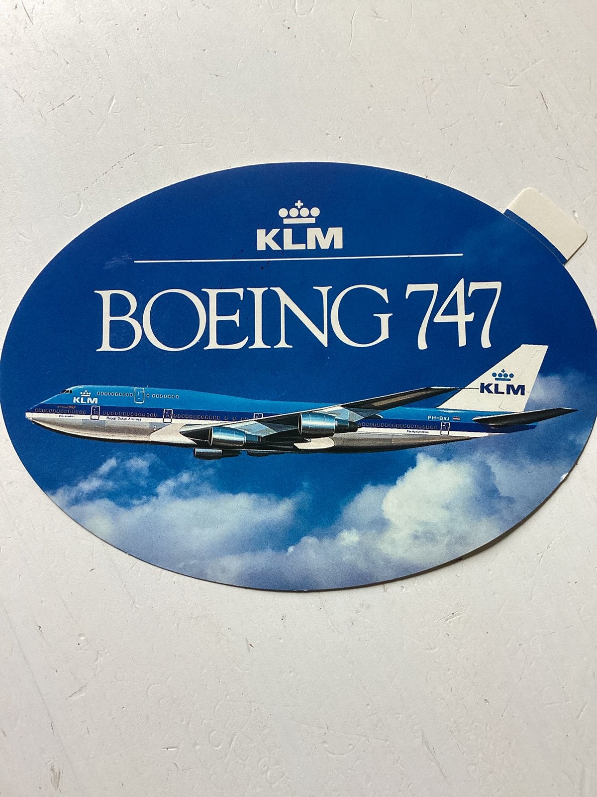 Sticker KLM Boeing 747, Verzamelen, Stickers, Verzenden, Zo goed als nieuw