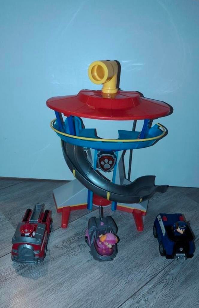 Paw Patrol Uitkijktoren met 3 voertuigen, Ophalen of Verzenden, Gebruikt