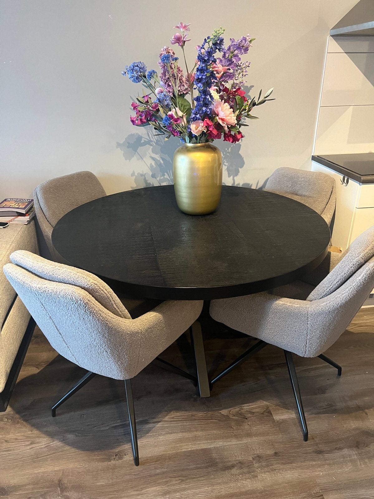 Ronde eetkamertafel 130cm, Huis en Inrichting, Tafels | Eettafels, Ophalen, Zo goed als nieuw, Rond, 100 tot 150 cm