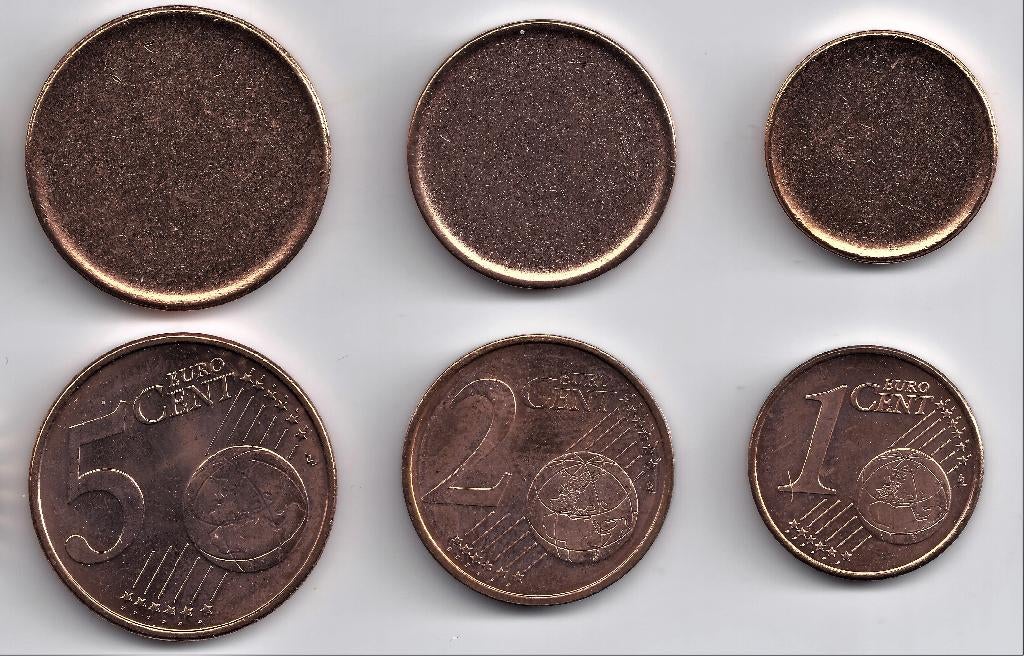 NEDERLAND ZELDZAAM: 3 blanco muntplaatjes van eurocenten, Postzegels en Munten, Munten | Nederland, Ophalen of Verzenden, Koningin Beatrix