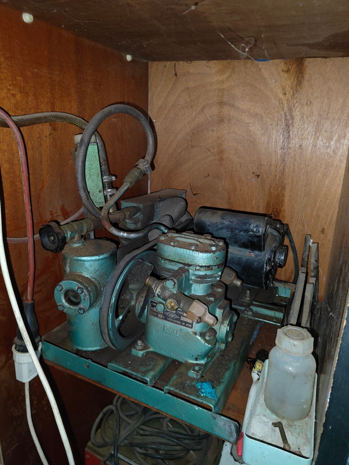 Oude compressor vintage retro, Ophalen, Gebruikt, Elektromotor