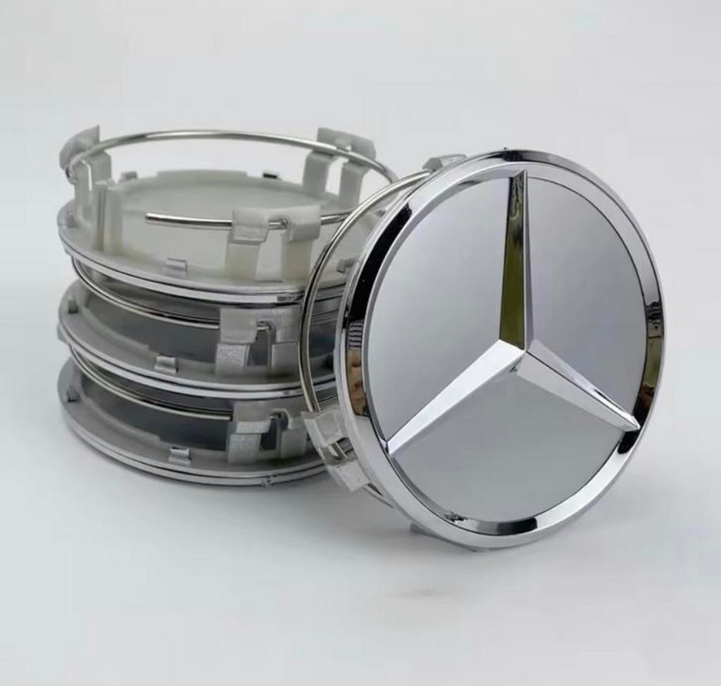 Mercedes naafdoppen 75mm naafkapjes wieldoppen, Auto diversen, Wieldoppen, Ophalen, Nieuw