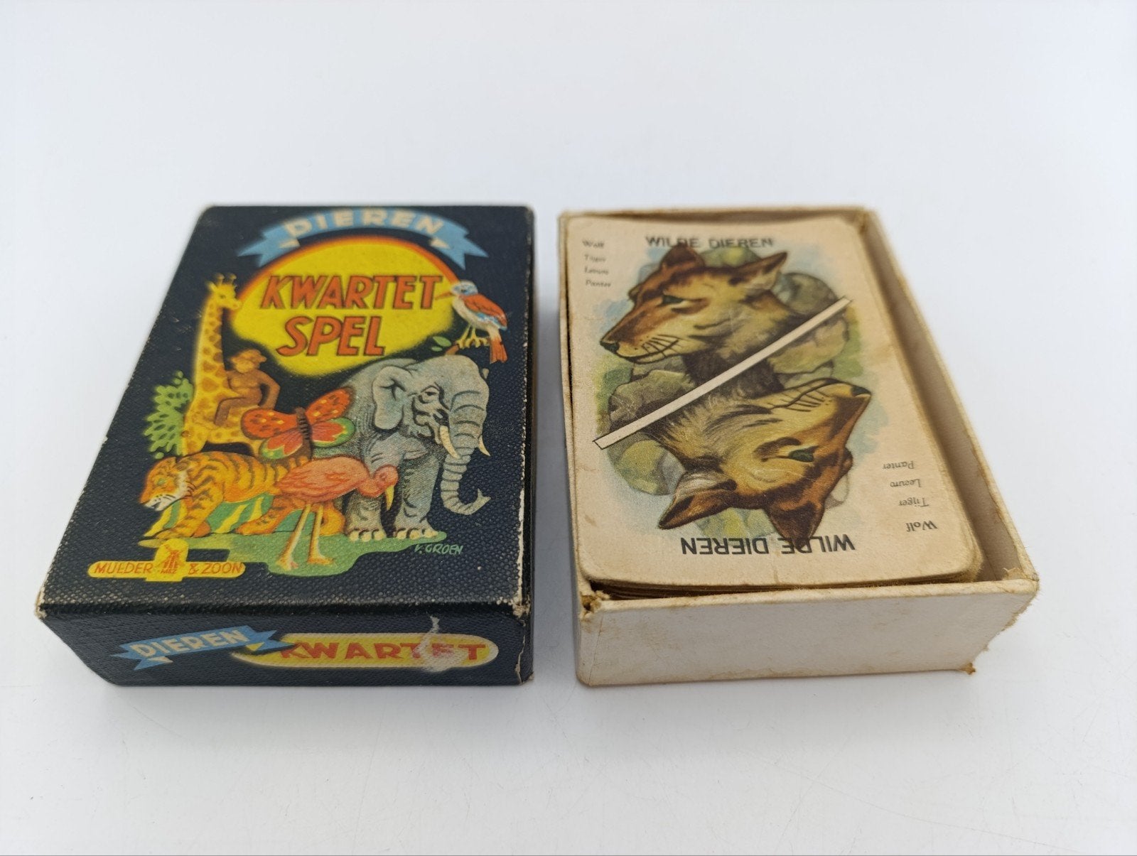 zeer fraai Mulder & Zonen Dieren Kwartet, ca 1940-1950, Antiek en Kunst, Antiek | Speelgoed, Ophalen of Verzenden