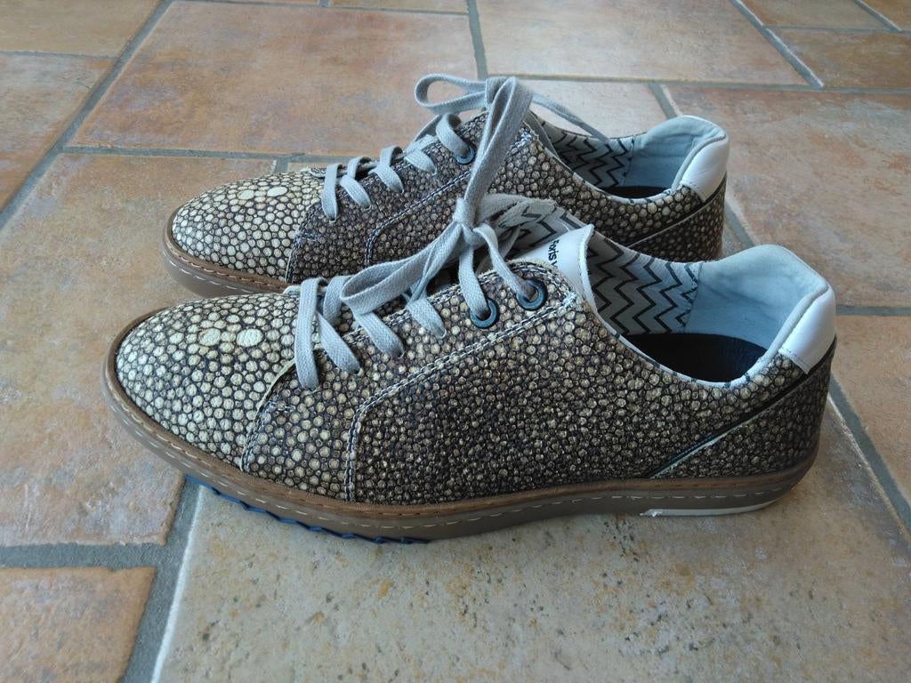 Floris van Bommel leren sneakers maat 42 5, Bruin, Floris van Bommel, Ophalen of Verzenden, Zo goed als nieuw