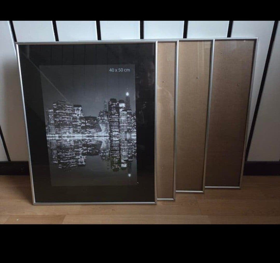 Vier fotolijsten van 40x50cm voor €5,-, Huis en Inrichting, Woonaccessoires | Kamerschermen, Ophalen, Zo goed als nieuw