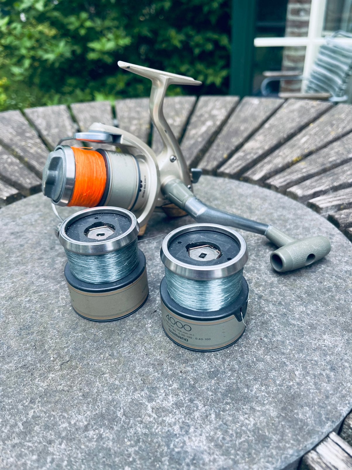 Shimano Symetre 4000FG, 3 spoelen + nieuw draad, Ophalen of Verzenden, Zo goed als nieuw, Molen